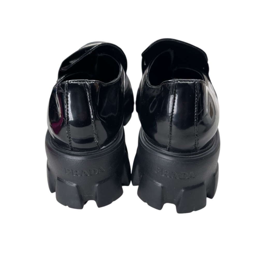 Prada Monolith Black Leather Platform Loafers - Picture 5 of 6
